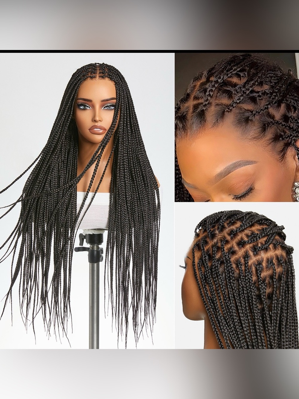 26” Real Scalp Salon Like Box Braided Wig( Human/Synthetic Hair)🔥🔥